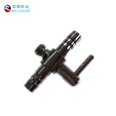 Conector de válvula de limpieza de metal para tinta a base de solvente y agua en impresoras de inyección de tinta