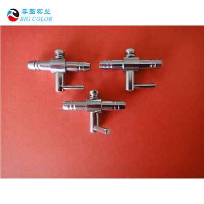 Conector de válvula de limpieza de metal para tinta a base de solvente y agua en impresoras de inyección de tinta